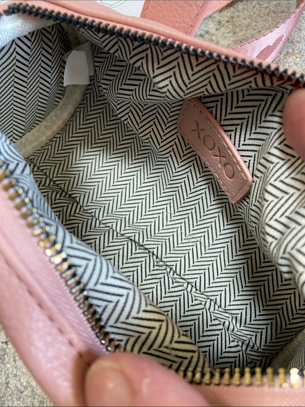 XOXO Blush Pink Studded Barrel Mini Crossbody - Picture 12 of 13